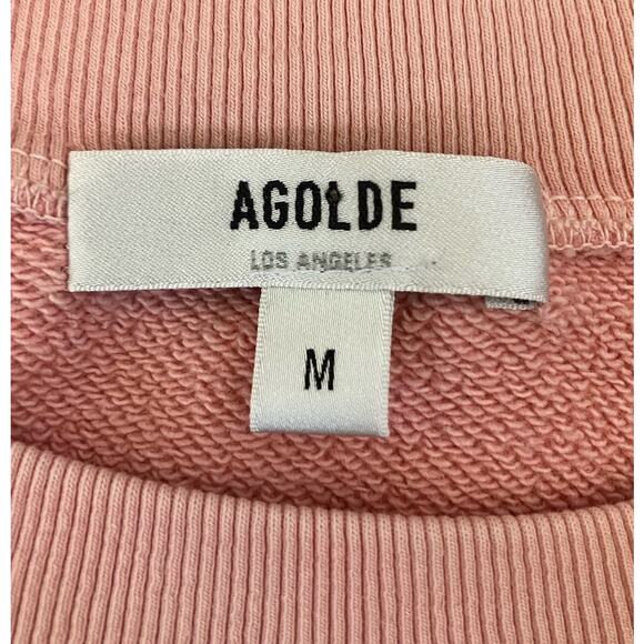 AGOLDE Light Pink Ombre Cropped Sweatshirt Medium - Picture 3 of 6